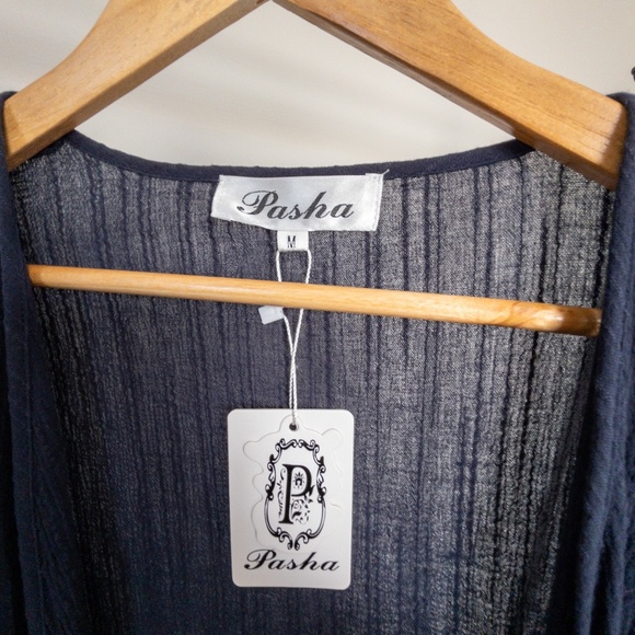 Pasha Navy Summer Tunic NWT Size M  B005 - Picture 6 of 9